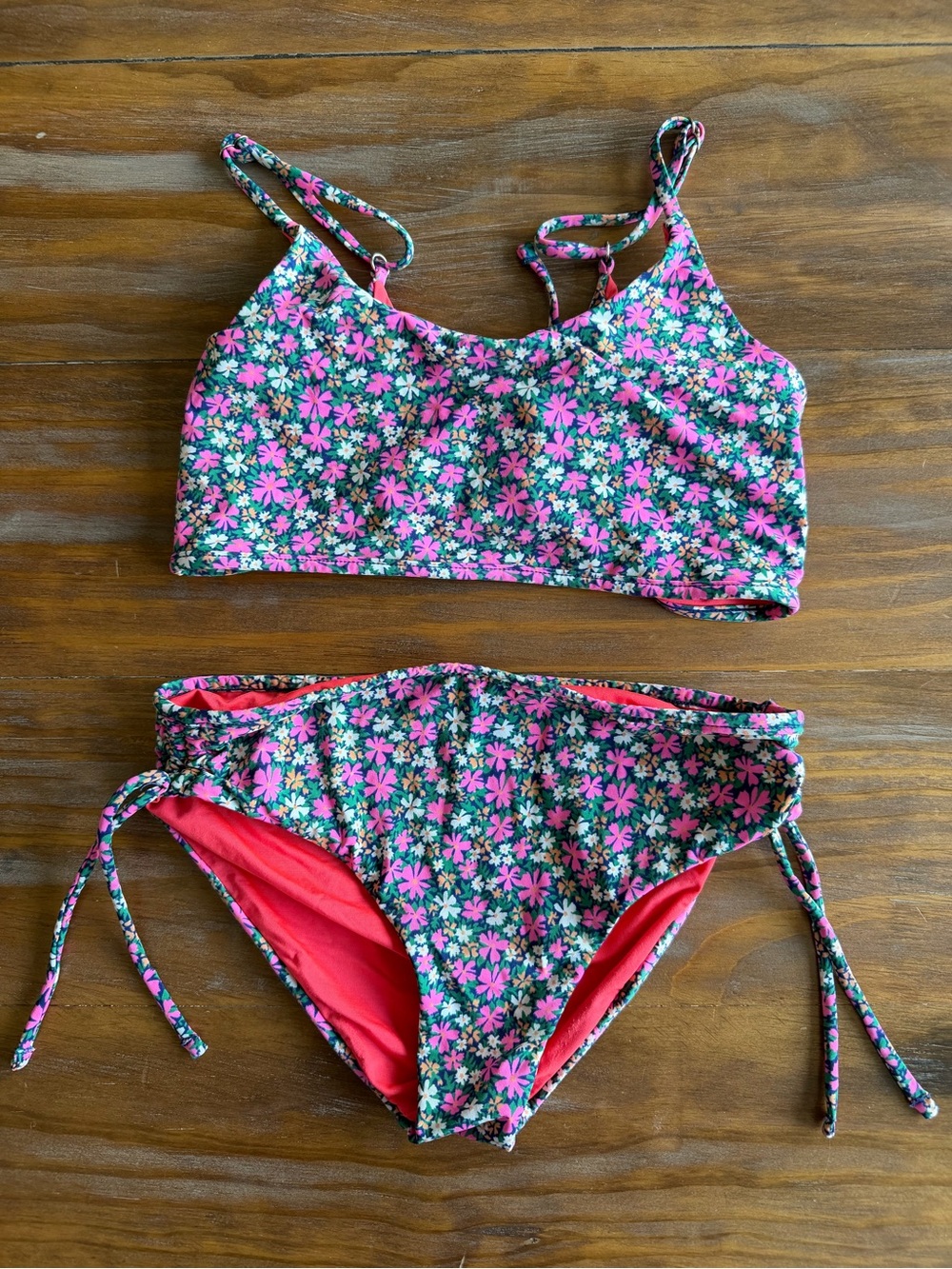 Maaji Girls Floral Pink and Green Two-Piece Swim Bikini